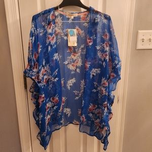 Rewind Kimono Juniors Size Large NWT Blue Floral